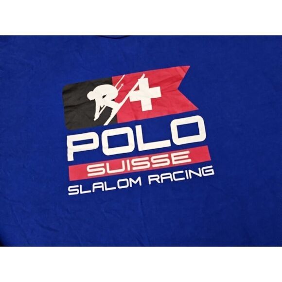 Polo Ralph Lauren Shirt Mens 2XL Suisse Slalom Racing Ski67 Blue Long Sleeve - Picture 2 of 8